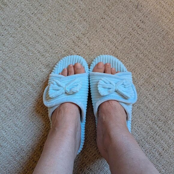 🆕Woman Blue Arch Support Open Toe Orthopedic Adjustable Home Indoor Slippers - Picture 3 of 11